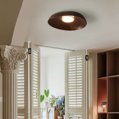 Muto Moderne Rond Bois Plafonnier Chambre Couloir Salon