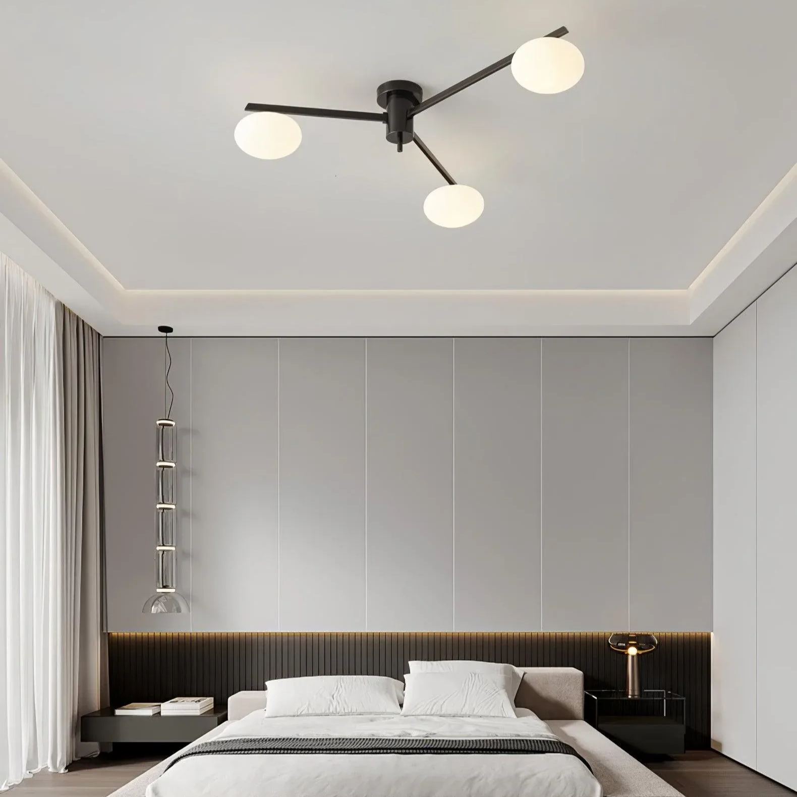 Valentina Minimalisme Métal Verre Plafonnier Chambre à Coucher Salon