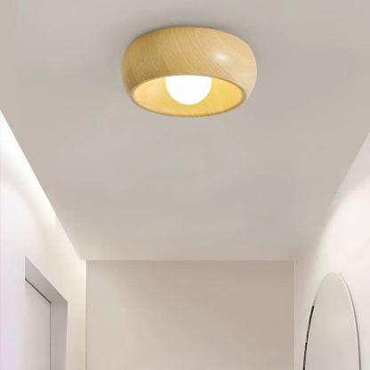 Muto Moderne Rond Bois Plafonnier Couloir Chambre Salon