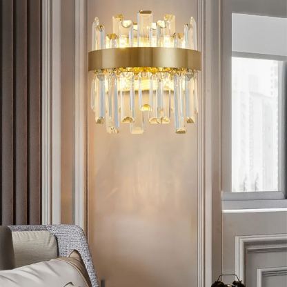 Herbert Classique Urbain Cristal Métal Applique Murale Chambre Salle à Manger
