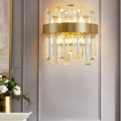 Herbert Classique Urbain Cristal Métal Applique Murale Chambre Salle à Manger