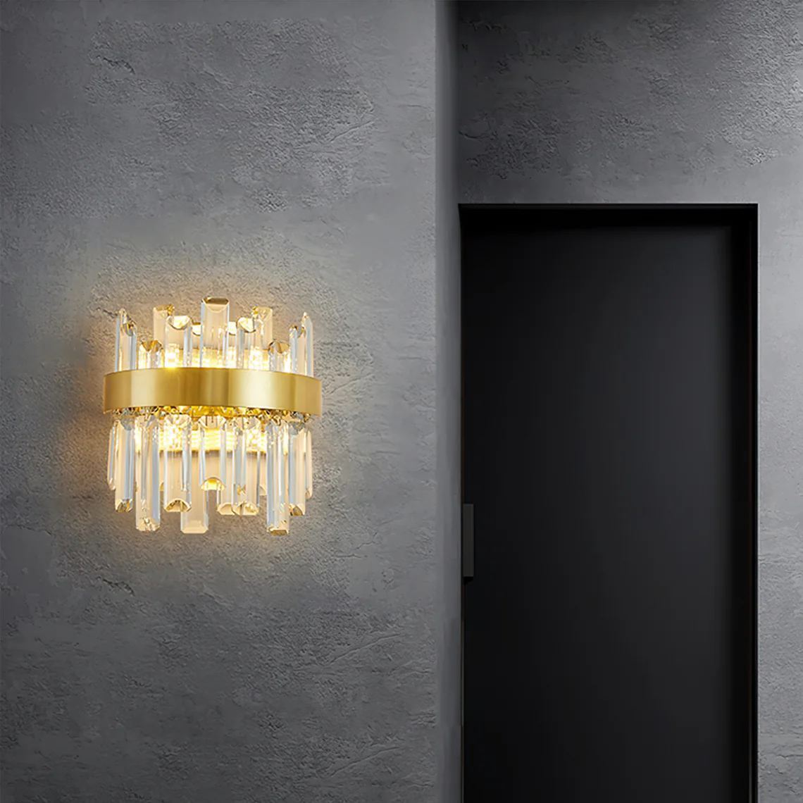 Herbert Classique Urbain Cristal Métal Applique Murale Chambre Salle à Manger