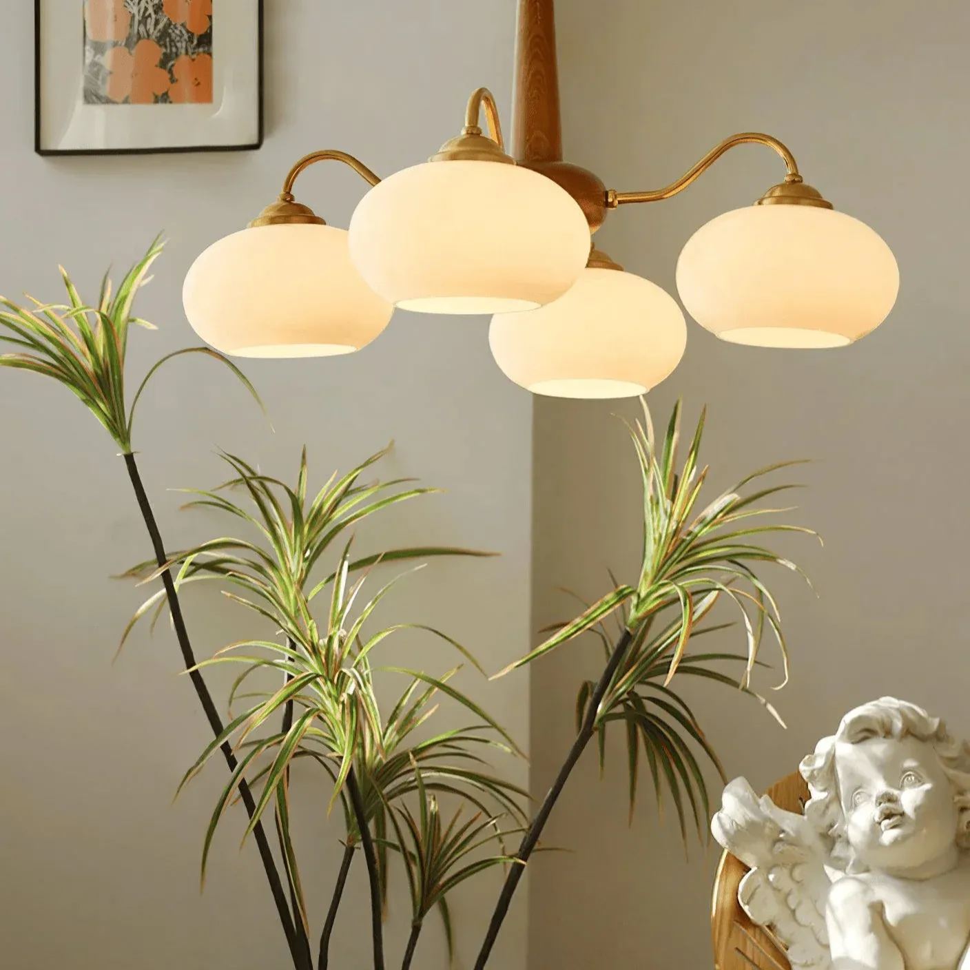 Valentina Ancien Bois Verre Lustres Nuances Salon Salle à Manger