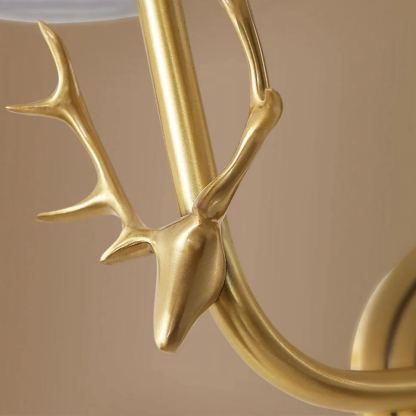 Alessio Vintage Brass Deer Head Fabric Wall Light Bedroom Hallway