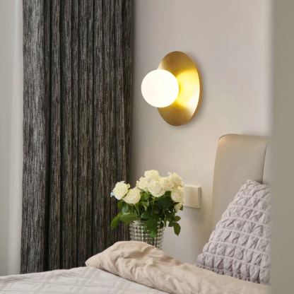 Orr Moderne Minimalisme Rond Verre Applique Murale Chambre à Coucher Salon