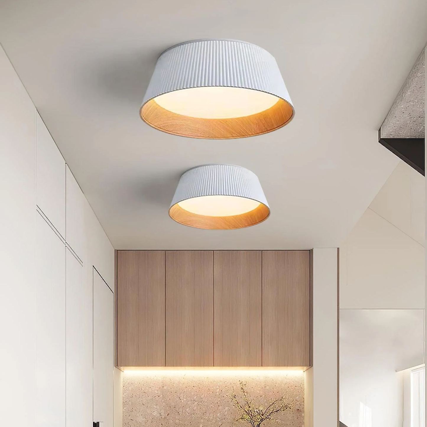 Ozawa Moderne Minimalisme Rond Métal Plafonnier Chambre à Coucher Couloir