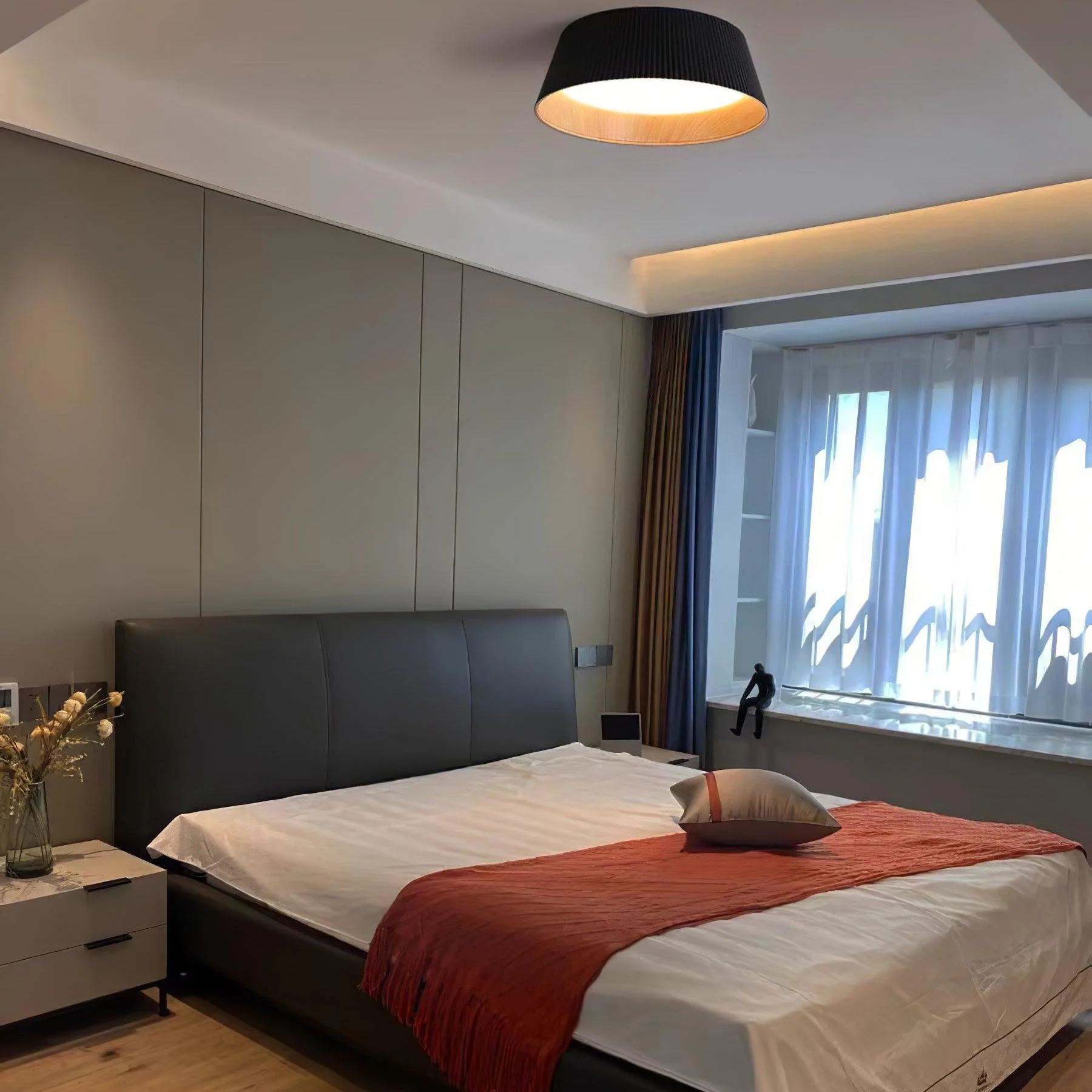Ozawa Moderne Minimalisme Rond Métal Plafonnier Chambre à Coucher Couloir