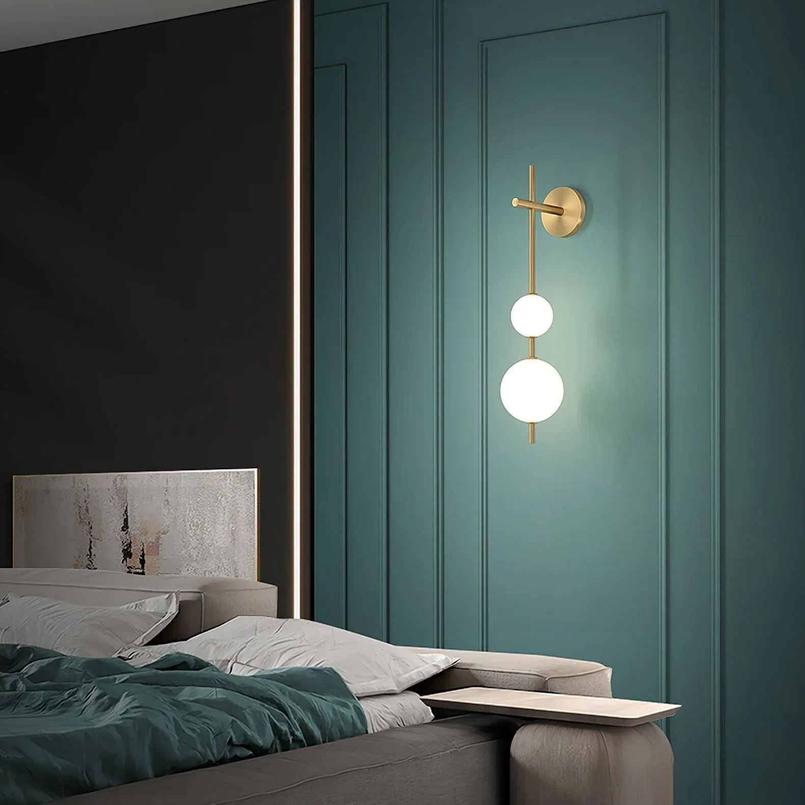 Edge Minimalisme Métal Verre Plastique Applique Murale Chambre à Coucher Salon