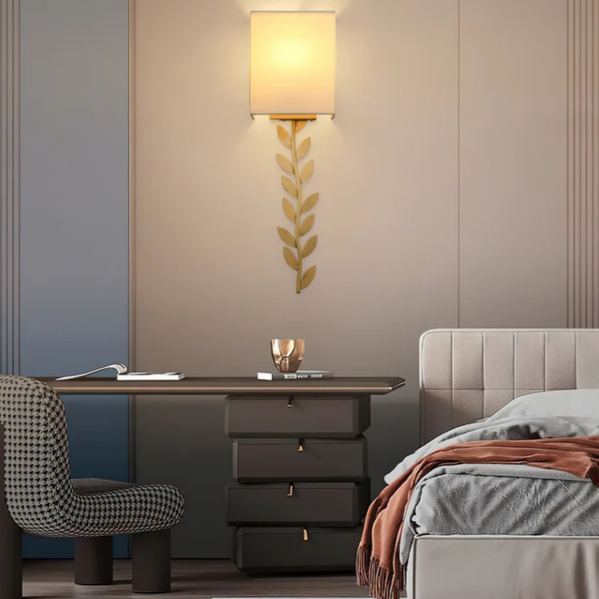 Valentina Moderne Minimalisme Applique Murale Métal Tissu Chambre Salle À Manger