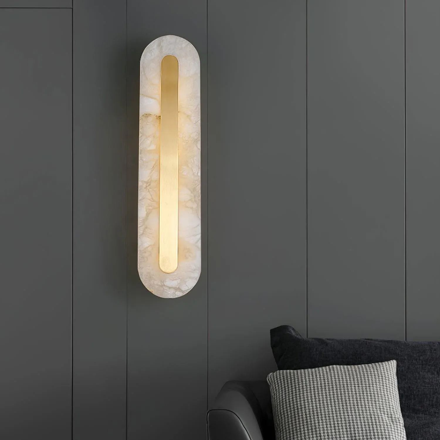 Jade Moderne Arrondi Albâtre Applique Murale Chambre à Coucher Couloir Salon