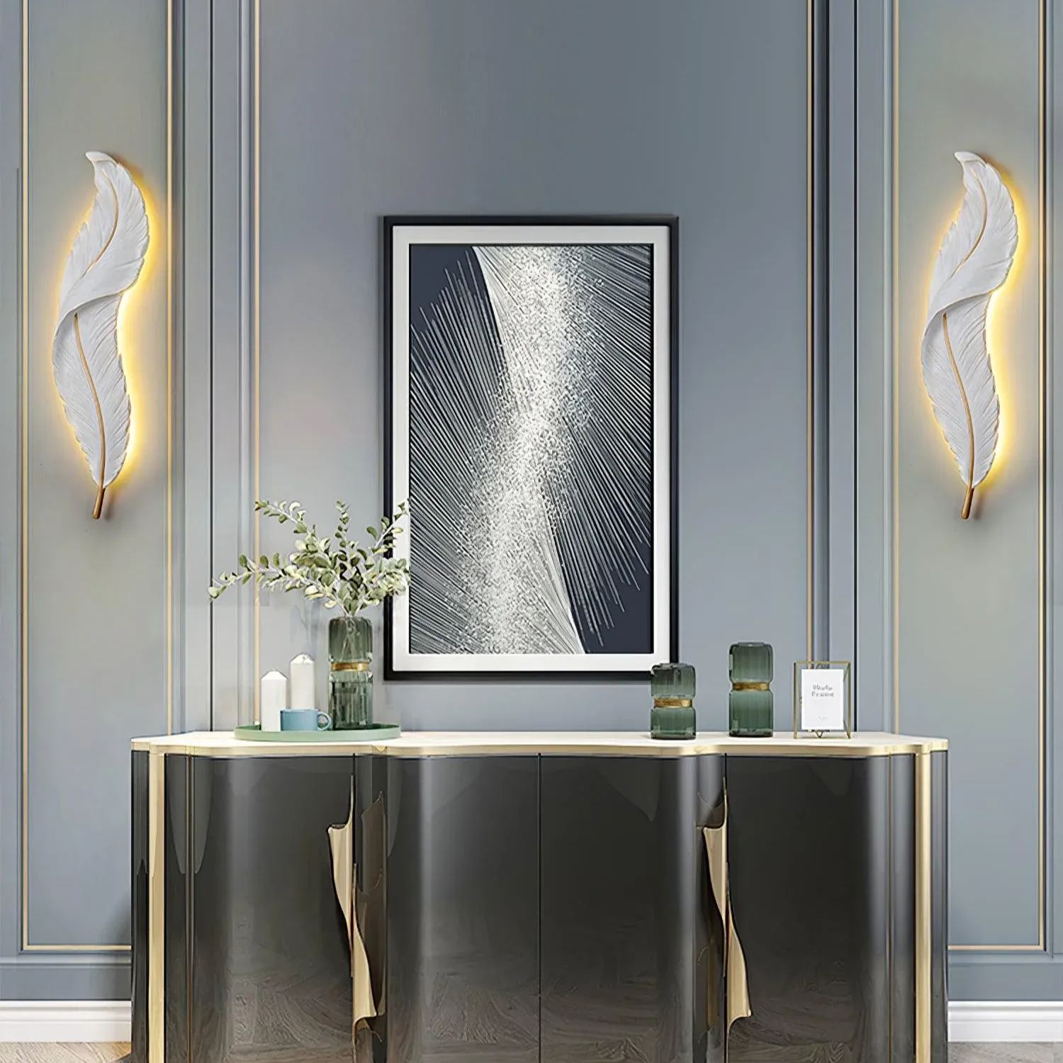 Ozawa Naturel LED Résine Applique Murale Salle à Manger Chambre à Coucher