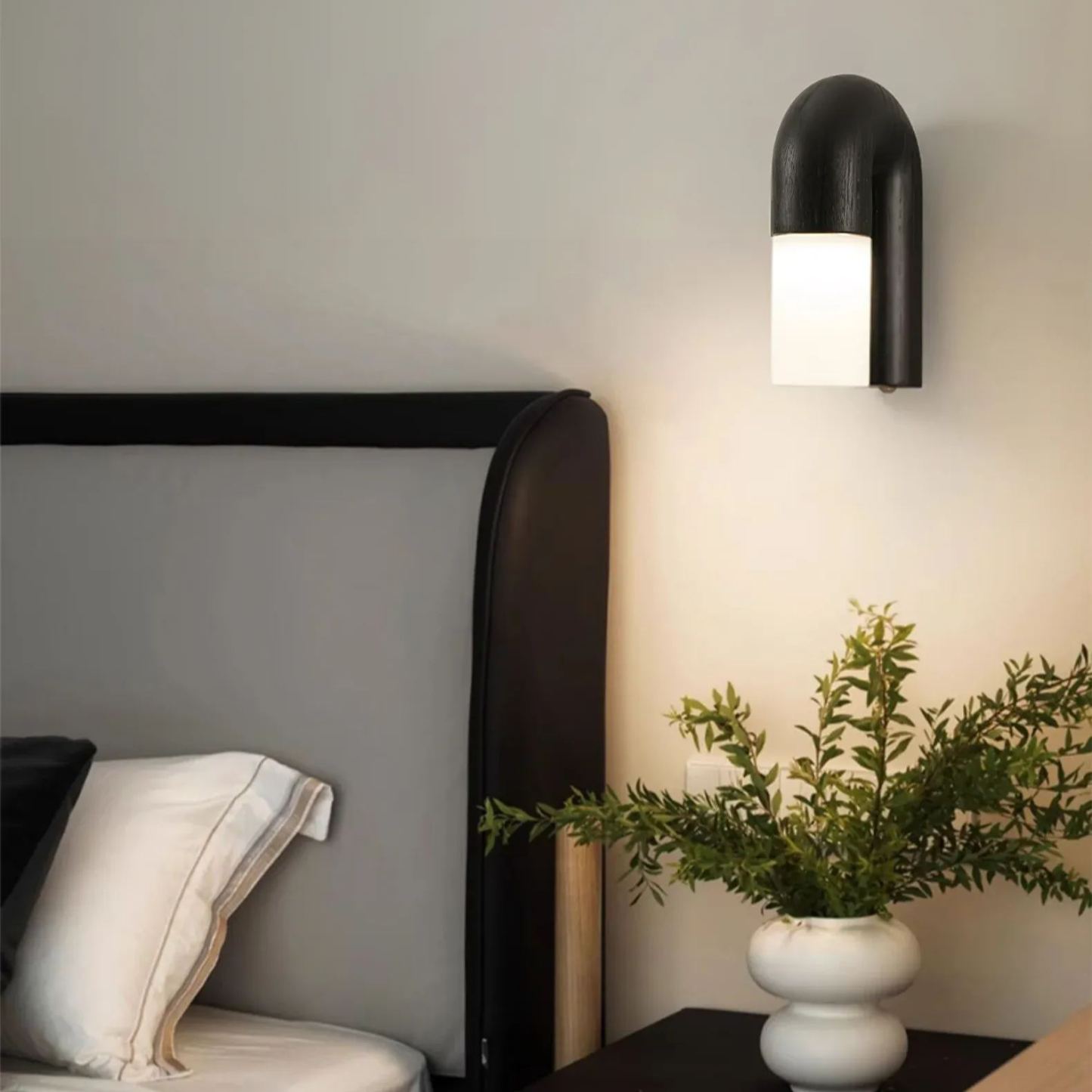 Ozawa Bois Noyer Noir Métal Applique Murale Salle à MangerChambre à Coucher