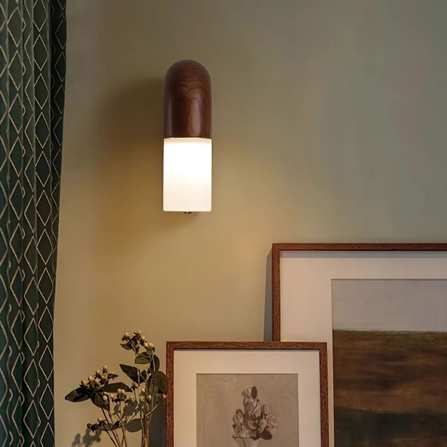 Ozawa Bois Noyer Noir Métal Applique Murale Salle à MangerChambre à Coucher