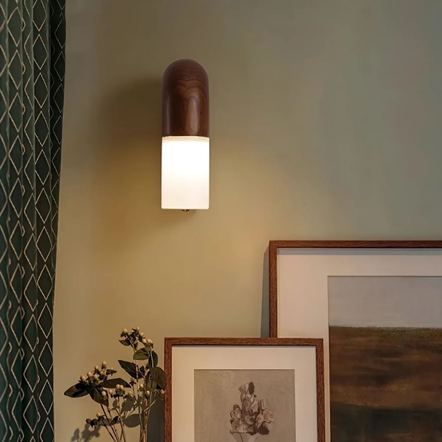 Ozawa Bois Noyer Noir Métal Applique Murale Salle à MangerChambre à Coucher
