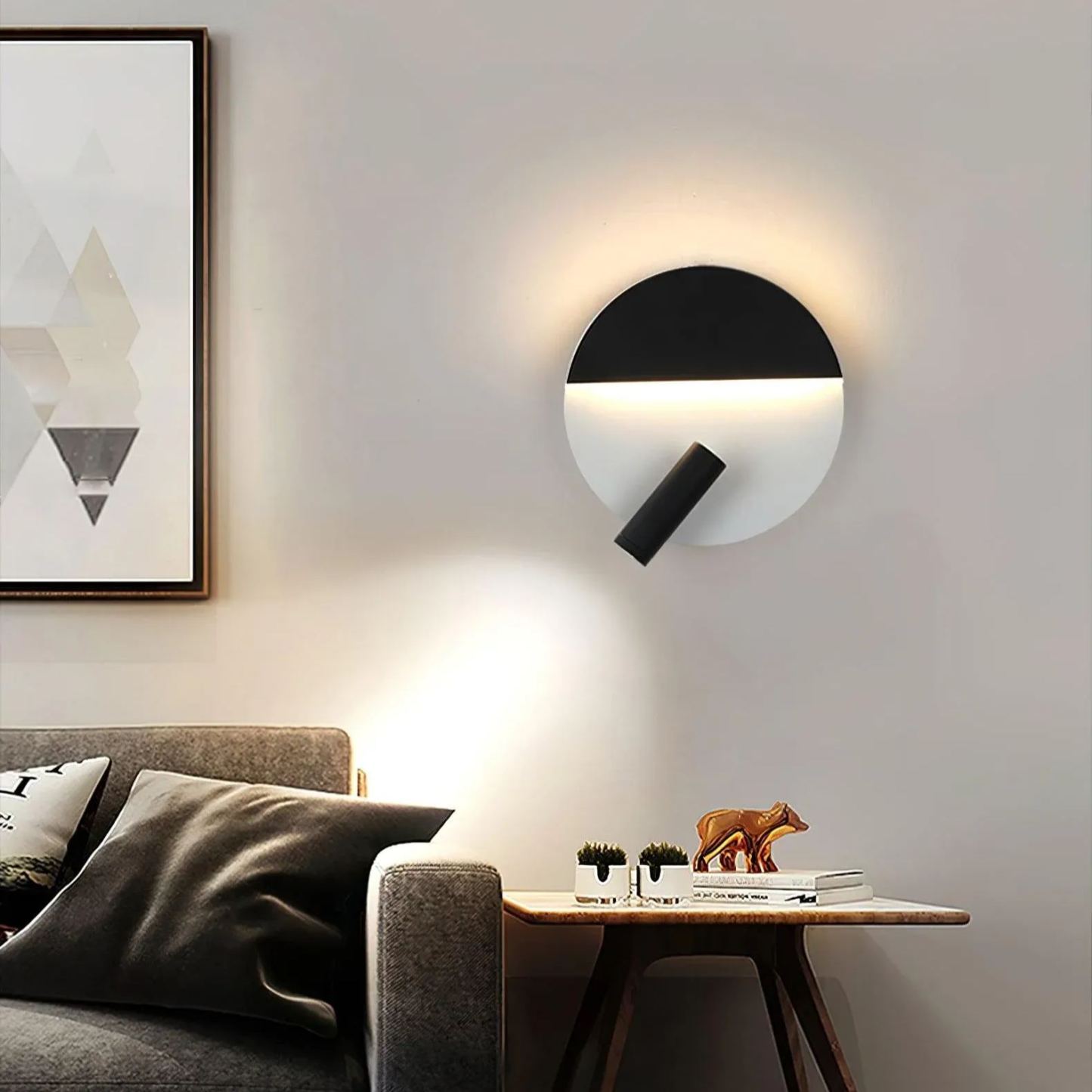 Edge Minimalisme Métal Noir Blanc Applique Murale Salle à Manger Chambre à Coucher
