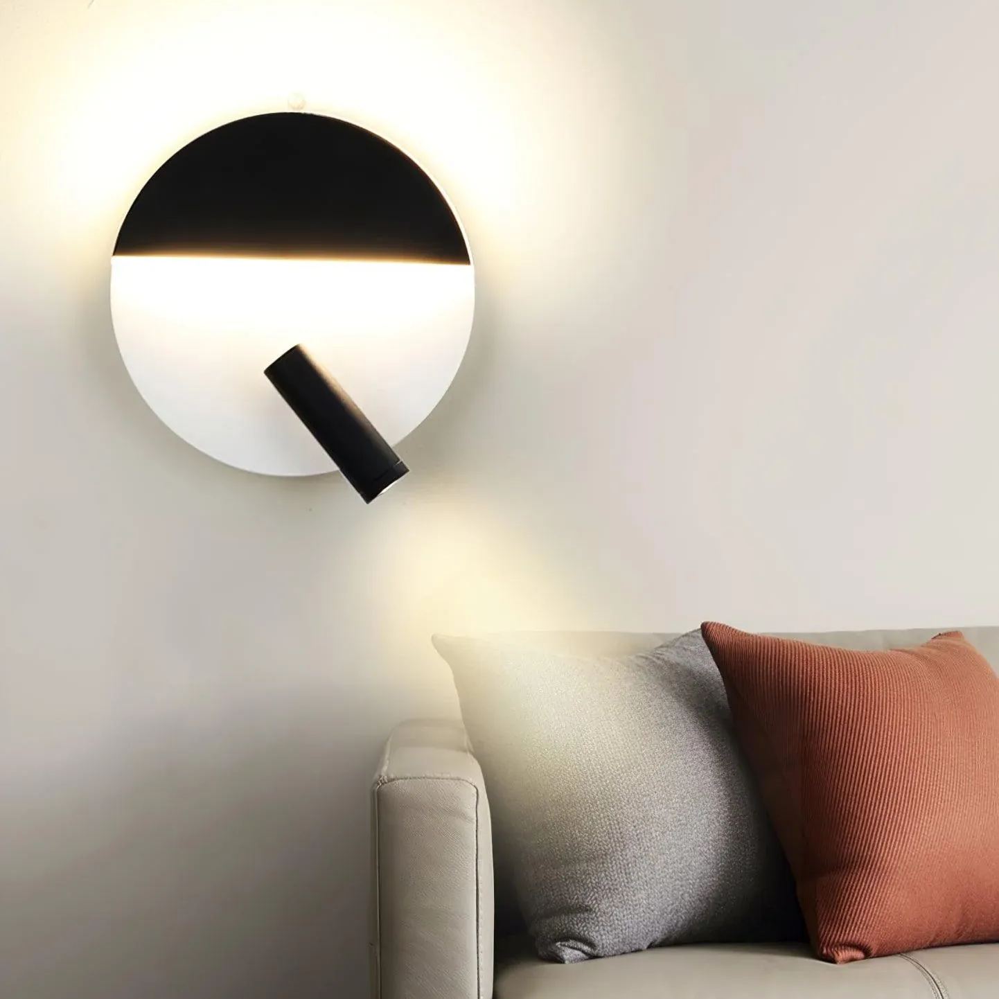 Edge Minimalisme Métal Noir Blanc Applique Murale Salle à Manger Chambre à Coucher