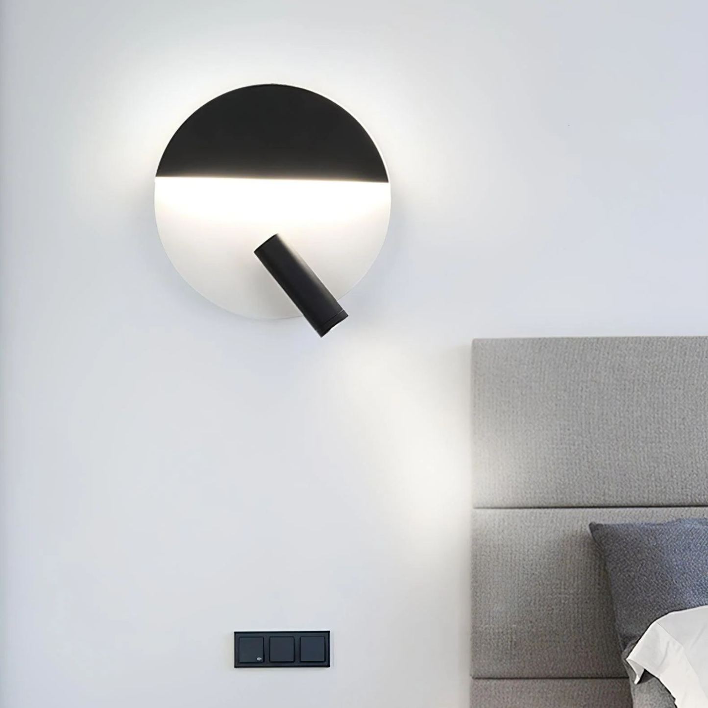 Edge Minimalisme Métal Noir Blanc Applique Murale Salle à Manger Chambre à Coucher