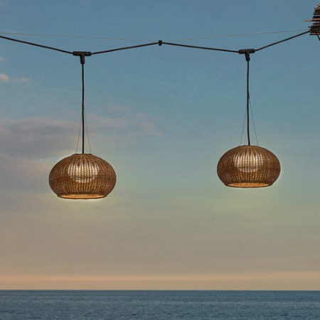 Ritta Suspension Extérieure Landerne Simple, Bambou, Bois, Jardin