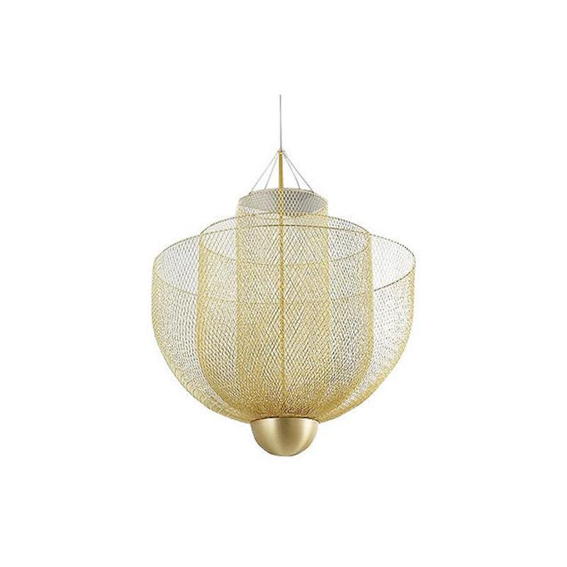 Alessio Unusual Metal Chrome Gold Pendant Light Bedroom Living Room