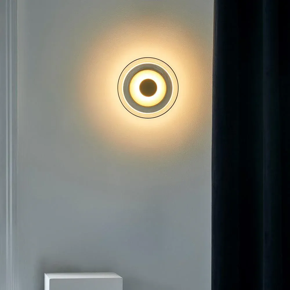 Hailie Moderne Rond Bol Verre Applique Murale Nuances Chambre à Coucher Couloir