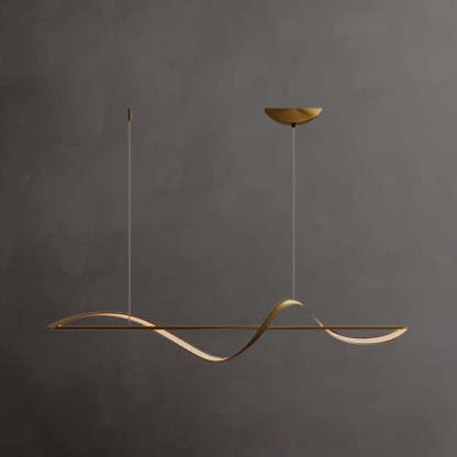 Louise Suspension Linéaire Minimaliste, Metal/Acrylique, Noir/Or, Salon
