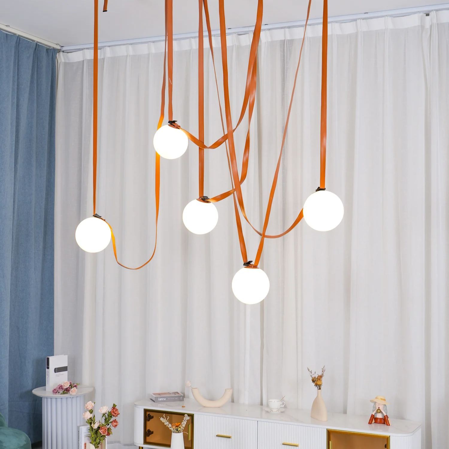Valentina Moderne Inhabituel Cuir Toile Suspensions Chambre à Coucher Salon