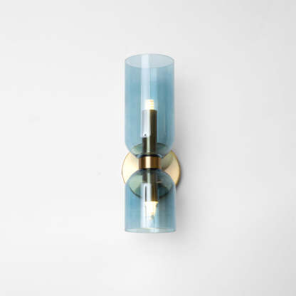 Hailie Applique Murale Verre Chambre à Coucher Bleu/Gris/Blanc