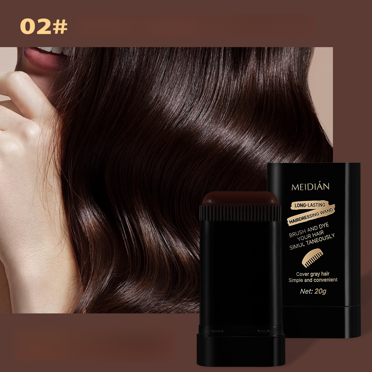 Haarfärbestift Grauabdeckung Sofort-Schwarz Tragbares Nachfärbe-Werkzeug