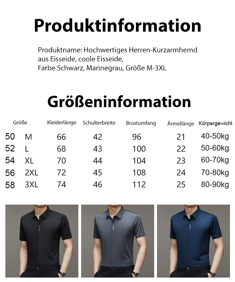 【Ice Silk Cool Herren Kurzarm】🤩38℃ Hochtemperatur-Retter, kein Schweiß