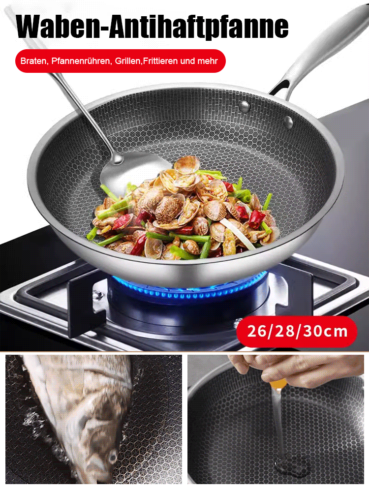 Multifunktionale Wabenpfanne aus Edelstahl