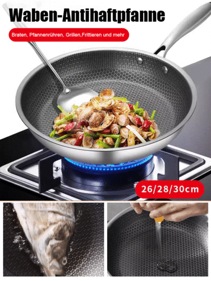 Multifunktionale Wabenpfanne aus Edelstahl