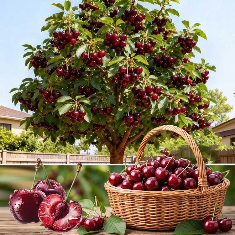 🍒Frisch geerntete, veredelte Kirschbaumsetzlinge✨ Hohe Anwachsrate, veredelt mit Erdballen, erstklassige Sorte, frühfruchtend
