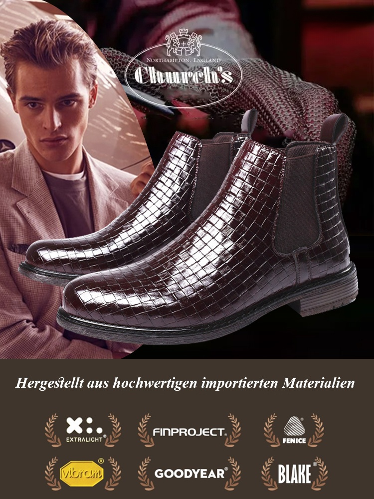 HS-Vintage handgewebte Chelsea-Casual-Martin-Stiefel