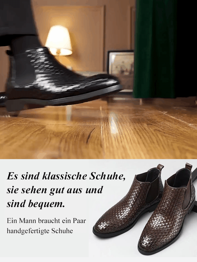 HS-Vintage handgewebte Chelsea-Casual-Martin-Stiefel