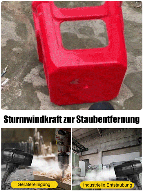 Hochleistungsgebläse, Reinigung von Gartenblättern und Garagenstaub mit einem Klick