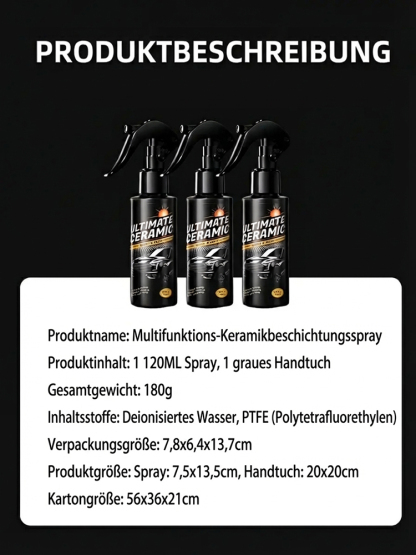 【🚗1+1 gratis】Deutsches Premium-Keramikversiegelungsspray🛡️ In nur 3 Minuten erstrahlt Ihr Auto in neuem Glanz!