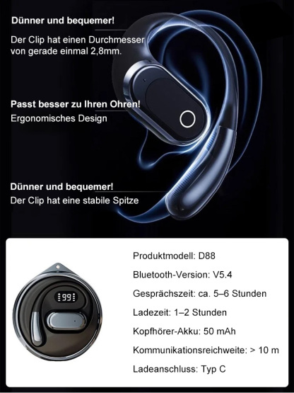 Intelligentes Bluetooth-Übersetzungs-Headset🗣️ Simultandolmetschen in Echtzeit, überwindet Sprachbarrieren
