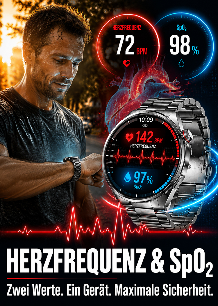 ⌚️【Das Spitzenmodell für alle Fälle】AI Smart Health Watch: Sportmodi in 4K-Qualität, IP68-Wasserfestigkeit und umfassende, schmerzfreie Blutzuckerüberwachung