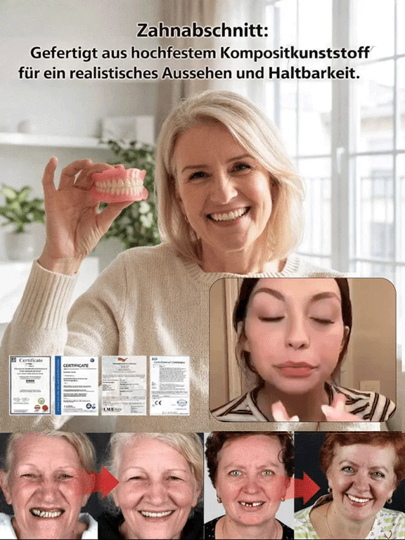 😁Kosmetisches Zahnprothesen-Pflegeset: In nur 3 Sekunden eingesetzt, weich und komfortabel, reizt den Mund nicht.