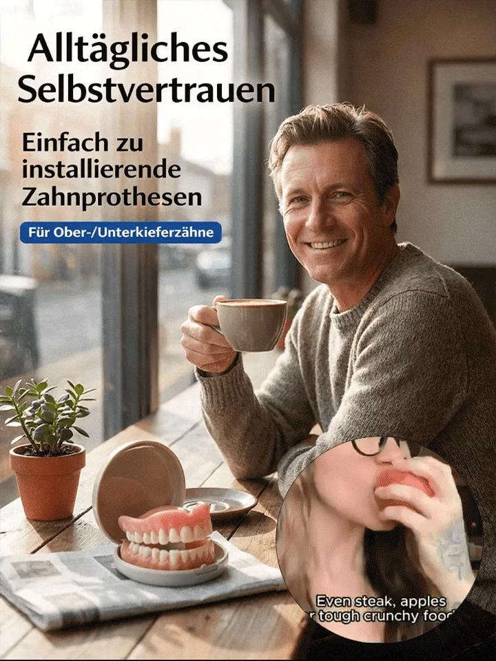 😁Kosmetisches Zahnprothesen-Pflegeset: In nur 3 Sekunden eingesetzt, weich und komfortabel, reizt den Mund nicht.