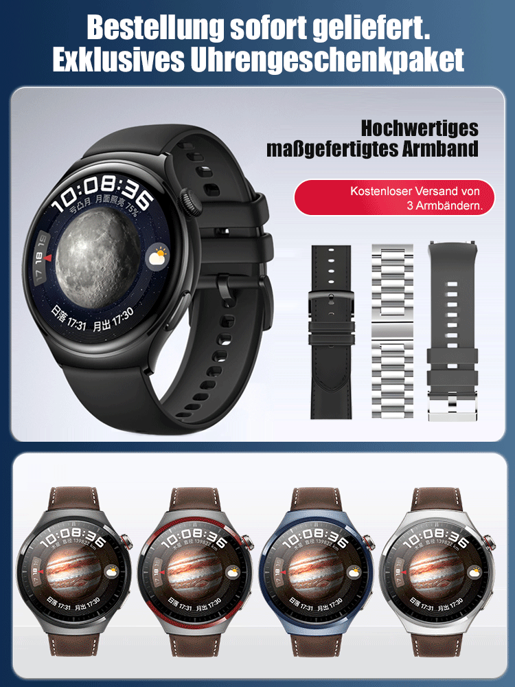 ⌚Watch4 Pro Gesundheits-Smartwatch | 24-Stunden-Herzfrequenz- und Blutsauerstoffmessung • Unabhängige eSIM