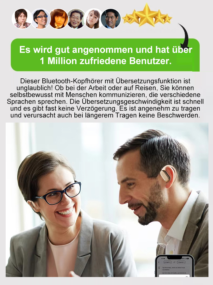 Intelligentes Bluetooth-Übersetzungs-Headset🗣️ Simultandolmetschen in Echtzeit, überwindet Sprachbarrieren