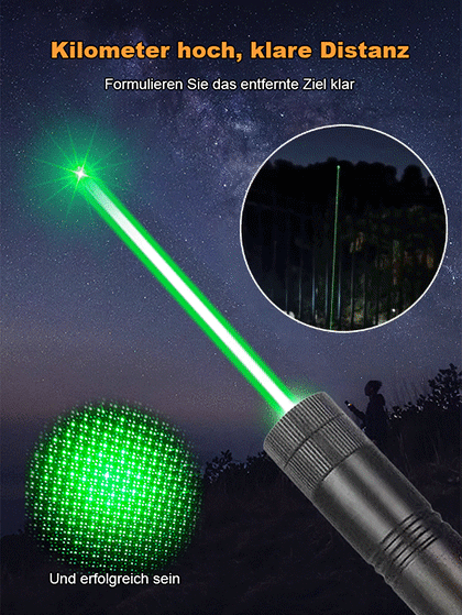 ⚡️Rot-Grün-Doppelstrahl-Laser-Taschenlampe🤩, Zündung + Selbstverteidigung + Schneiden in einem💫