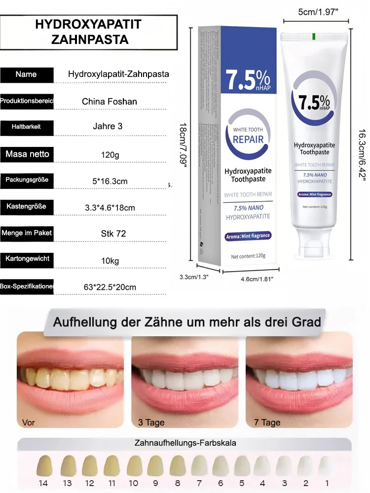 💥Kaufen Sie 1, erhalten Sie 1 gratis! Hydroxyapatit-Zahnpasta – Ihr Retter für frischen Atem den ganzen Tag!