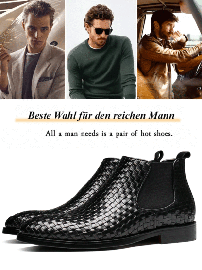 HS-Vintage handgewebte Chelsea-Casual-Martin-Stiefel