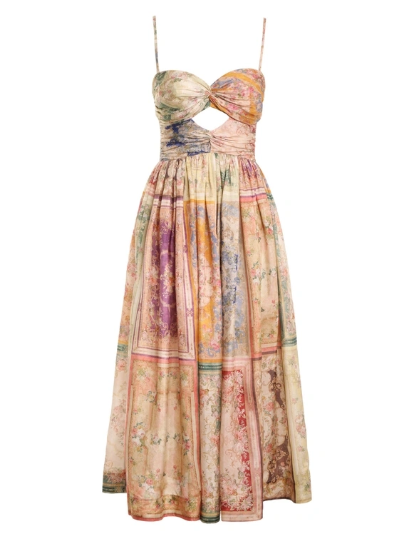 August Tie Front Midi Dress