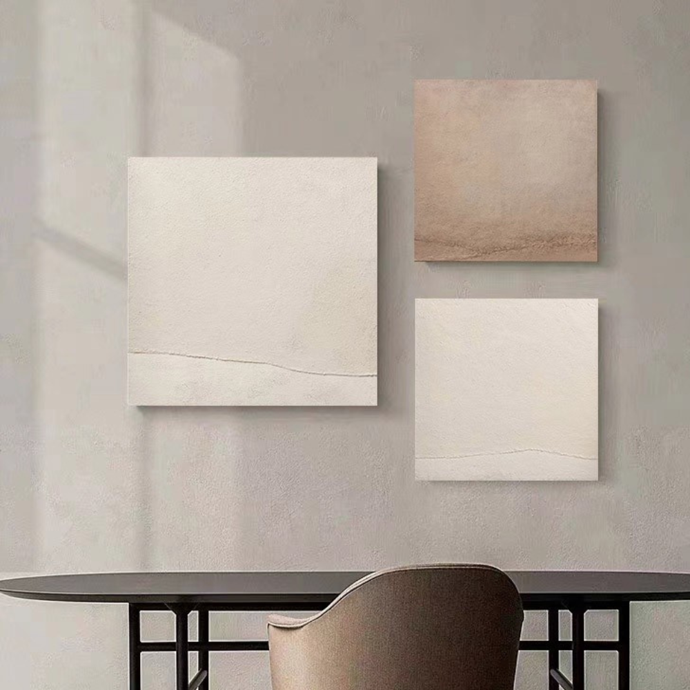 WABI-SABI Brown Beige Oil Painting Canvas Wall Art Dining Living Room