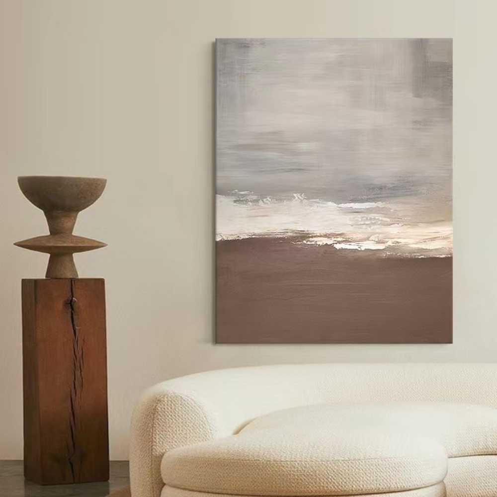 Beach & Ocean Brown Oil Painting Canvas Wall Art Entrance Living Room