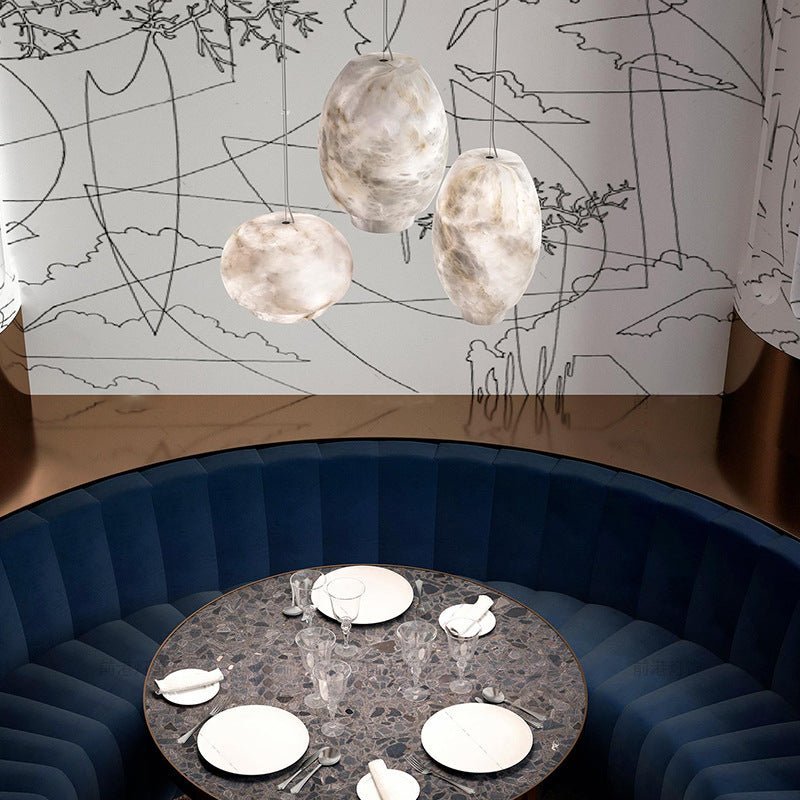 Jade Pendant Lamp Gorgeous Contemporary Alabaster Study Room Dining Room