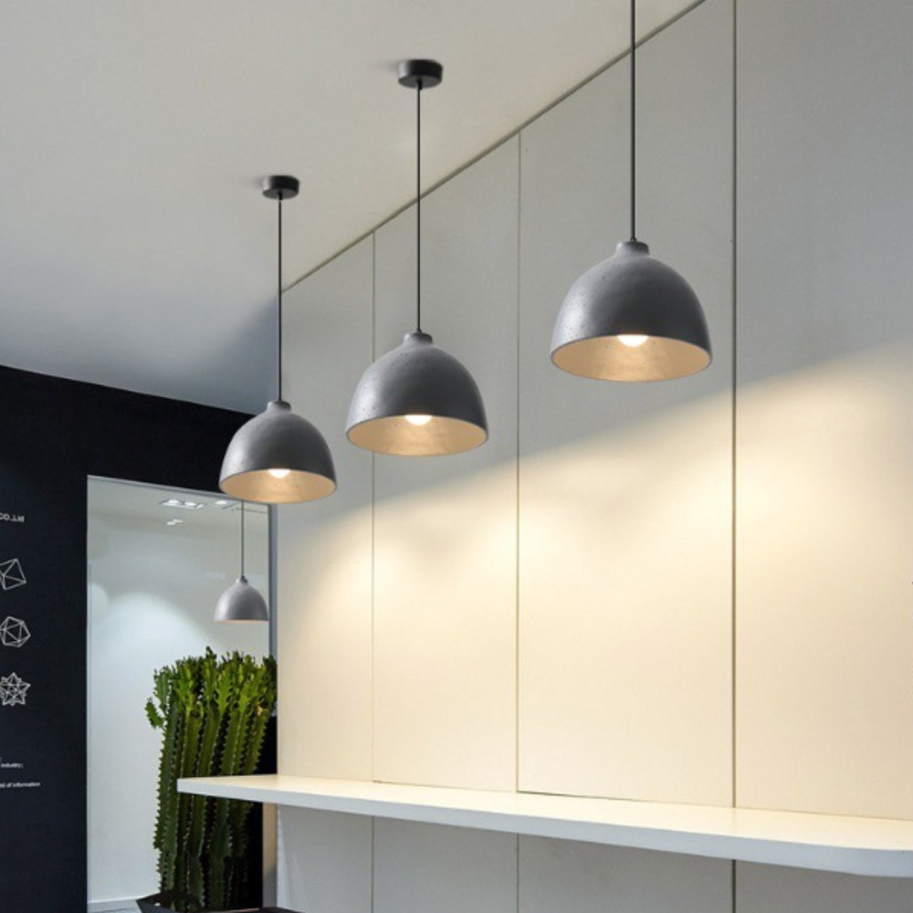 Byers Industrial LED Pendant Light Resin Bowl Bedroom